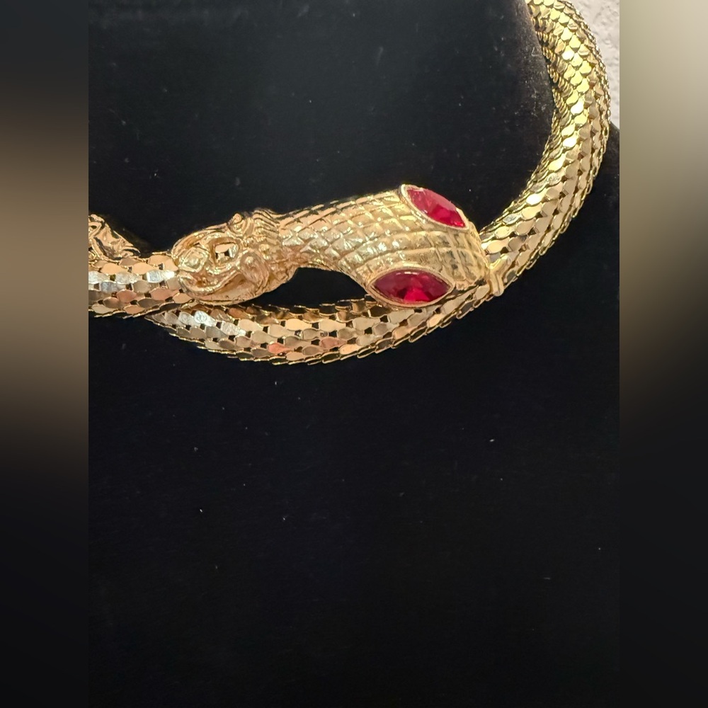 Gold Snake Choker Necklace - Picture 3 of 4